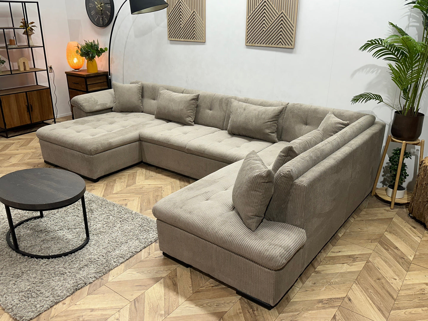 !Showroommodel! Licht Bruine Ribstof U Zetel