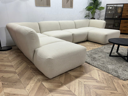 !Showroommodel! Witte/Crème Bouclé Stoffen U Zetel