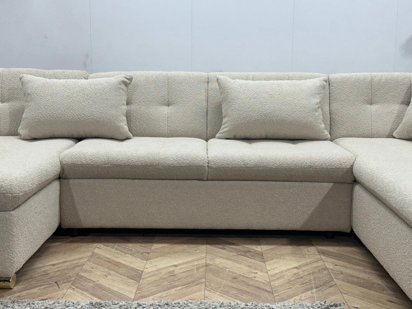 !Showroommodel! Witte/Crème Bouclé U Zetel