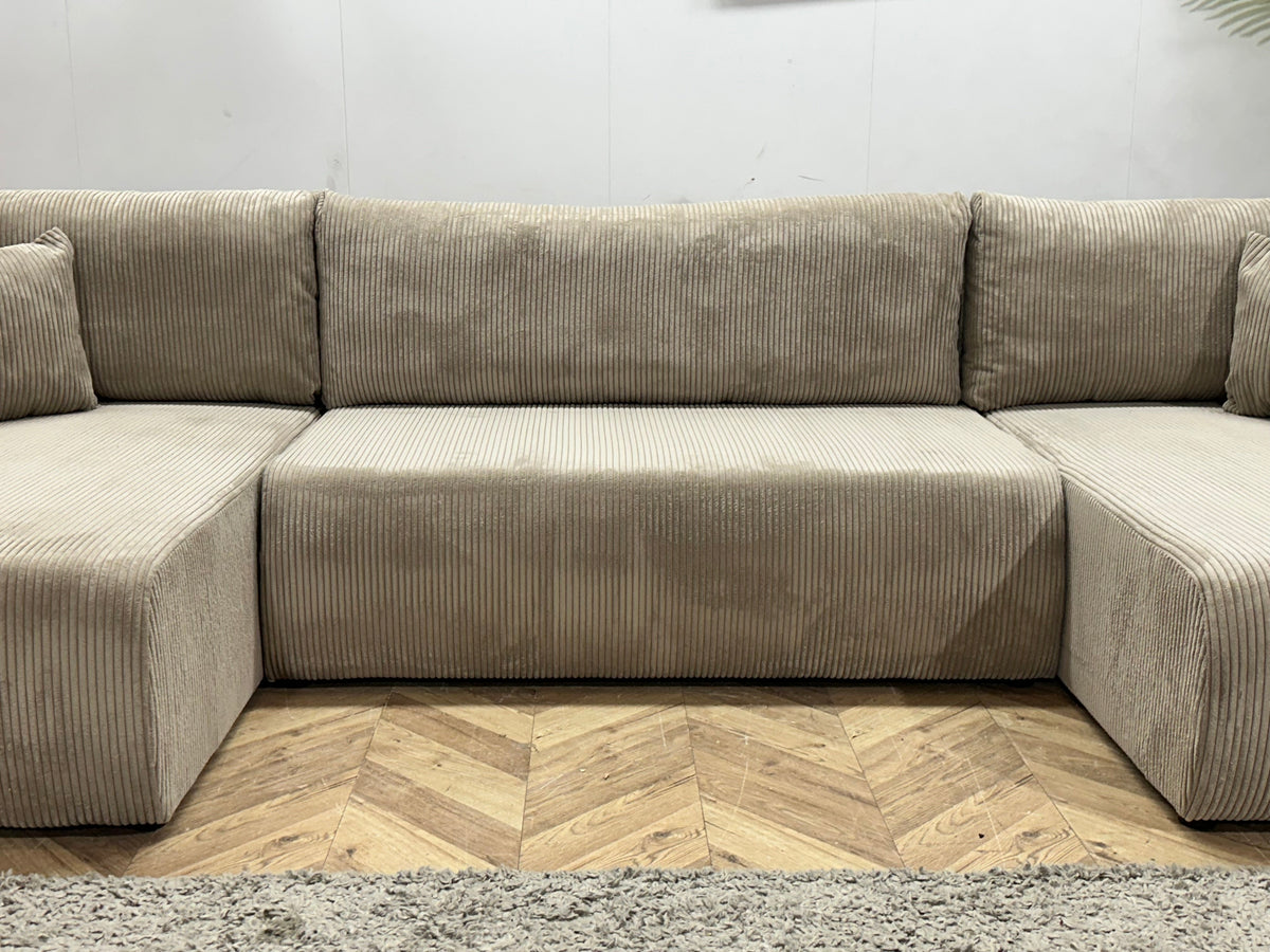 !Showroommodel! Licht Bruine Ribstof U Zetel