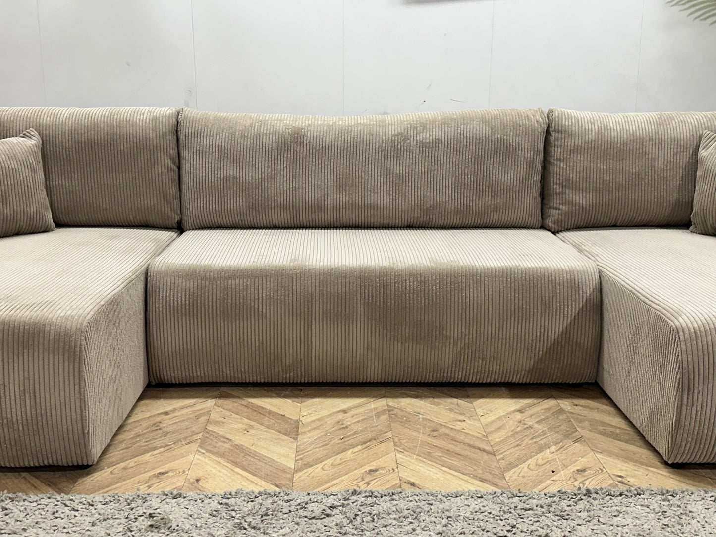 !Showroommodel! Licht Bruine Ribstof U Zetel