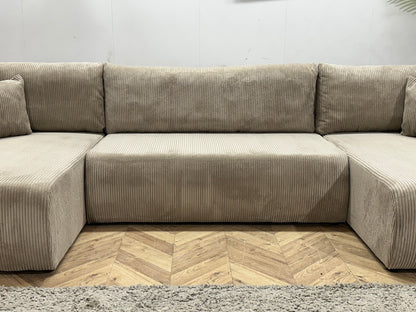 !Showroommodel! Licht Bruine Ribstof U Zetel