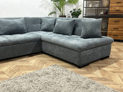 !Showroommodel! Grijze Ribstof U Zetel
