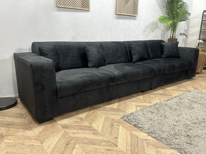 !Showroommodel! Zwarte Velvet Rechte Zetel