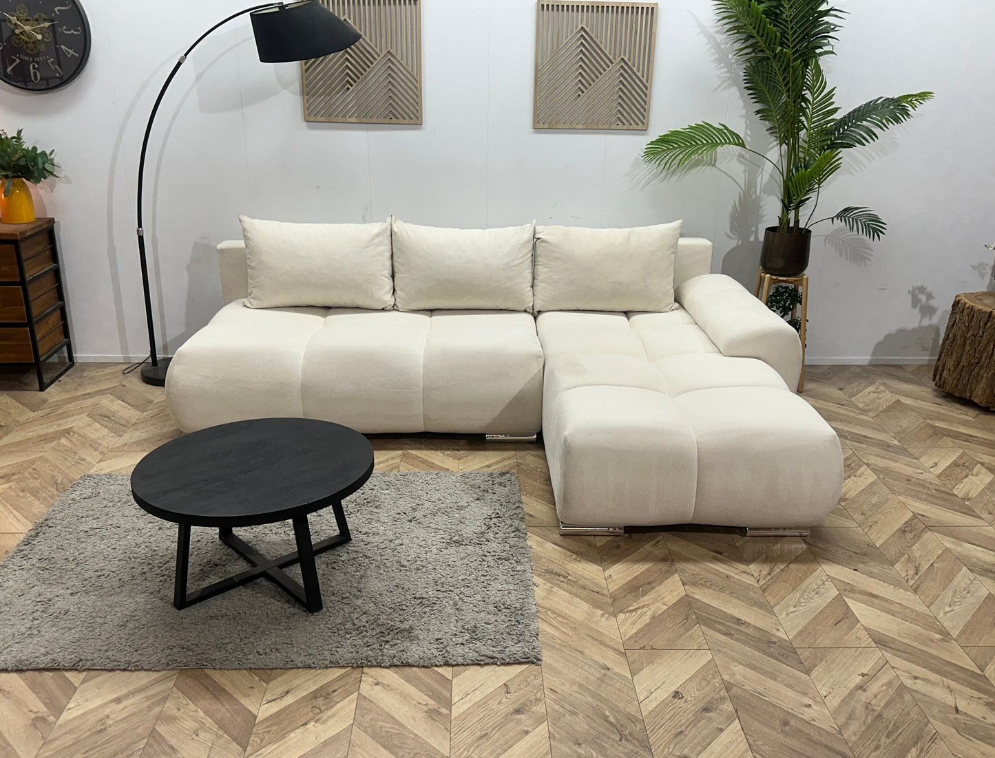 !Showroommodel! Witte Velvet Hoekzetel