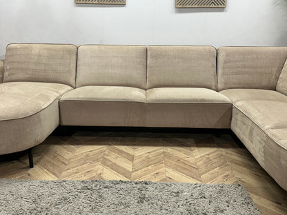 Crème/Beige Velvet U Zetel ~ Vaste Kussens