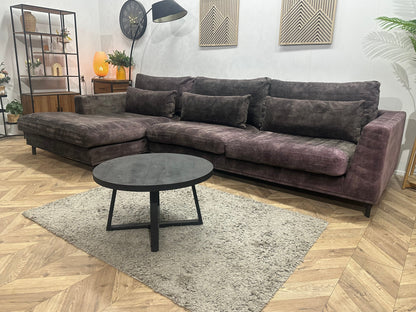 Room108 Antraciet Velvet Hoekzetel ~ Losse Kussens Met Afneembare Hoezen