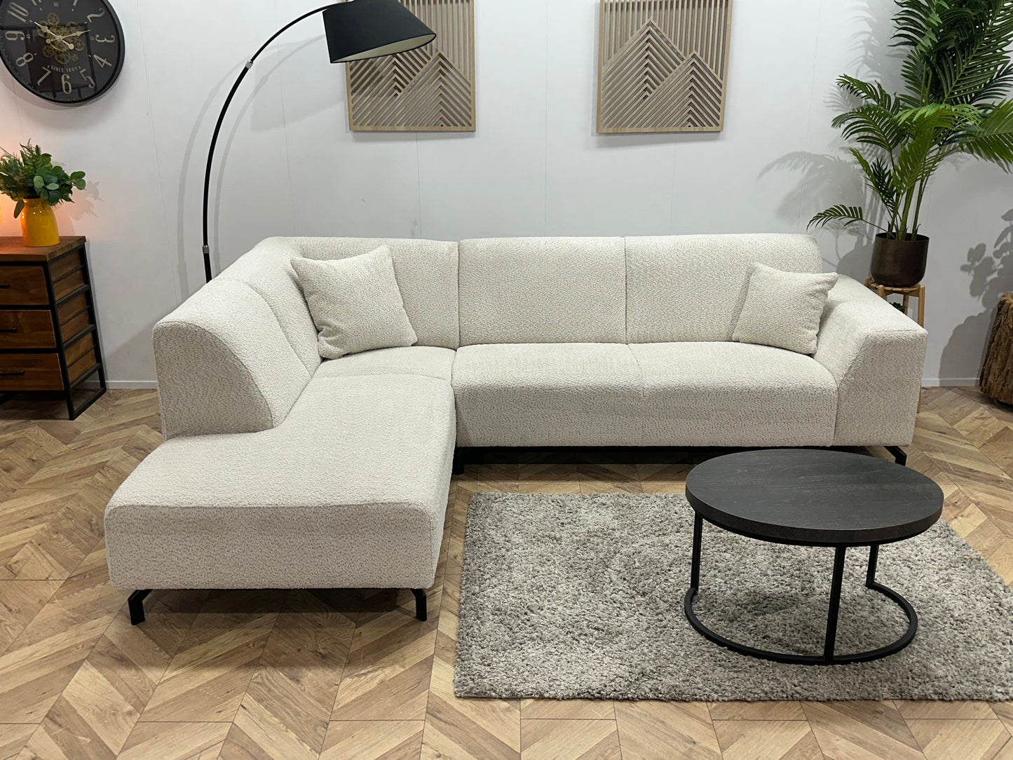 !Showroommodel! Witte Bouclé Hoekzetel