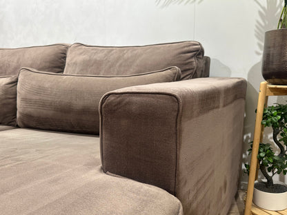 Bruine Velvet Hoekzetel ~ Losse Kussens Met Afneembare Hoezen