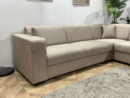 !Showroommodel! Beige Velvet Hoekzetel