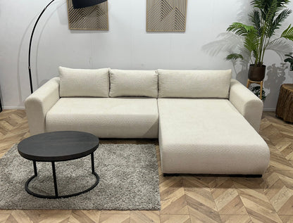 !Showroommodel! Witte Bouclé Hoekzetel