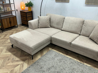 Beige Velvet Hoekzetel ~ Nieuwstaat