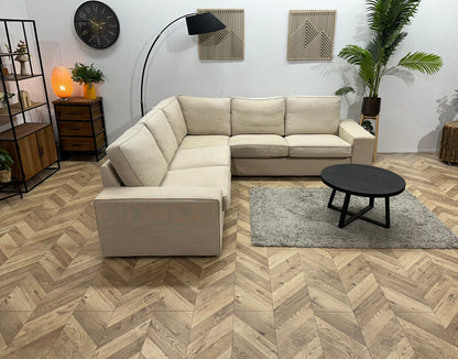 Beige Hoekzetel ~ Losse Kussens Met Afneembare Hoezen