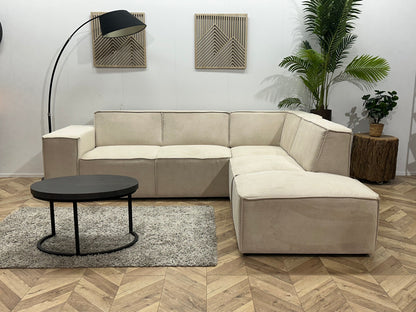 !Showroommodel! Crème Suède Stoffen Hoekzetel