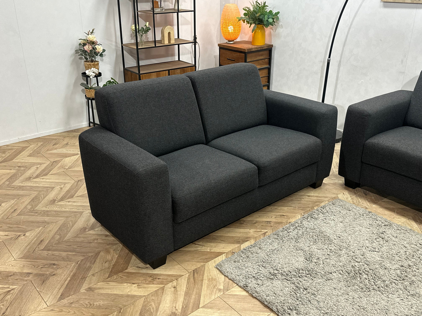Antraciet Zetels Set ~ Vaste Kussens