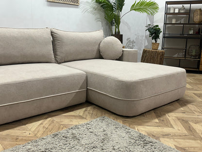 !Showroommodel! Licht Grijze Velvet Hoekzetel