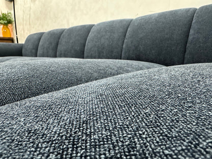 !Showroommodel! Blauwe Chenille Stoffen Hoekzetel