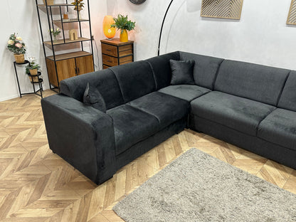 !Showroommodel! Zwarte Velvet Hoekzetel