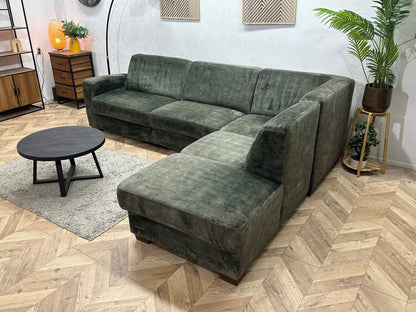 Groene Velvet Hoekzetel ~ Vaste Kussens