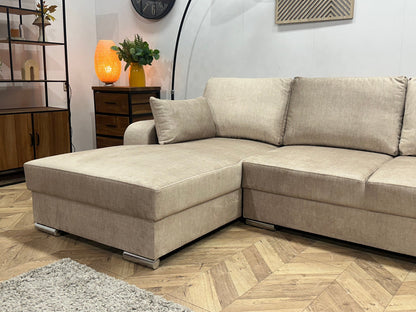 !Showroommodel! Beige Velvet U Zetel