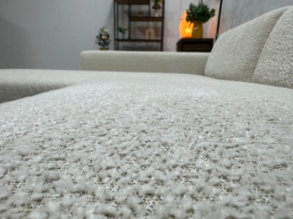 !Showroommodel! Witte Bouclé Hoekzetel