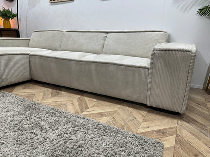 !Showroommodel! Crème Ribstof Hoekzetel ~ Vaste Kussens