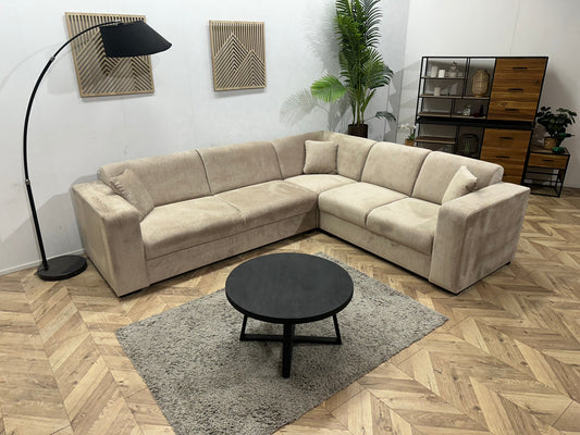 !Showroommodel! Crème/Beige Velvet Hoekzetel
