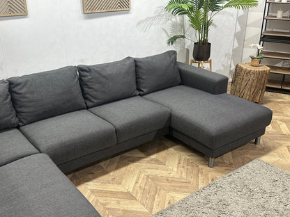 Antraciet U Zetel ~ Losse Rugkussens Met Afneembare Hoezen