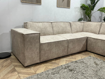 !Showroommodel! Crème Suède Stoffen Hoekzetel