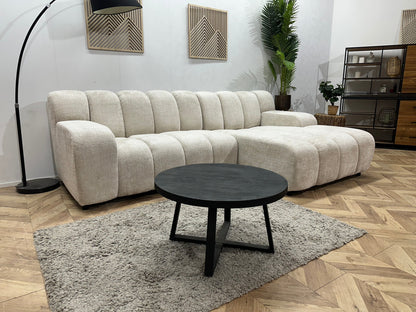!Showroommodel! Witte/Crème Cremona Stoffen Hoekzetel