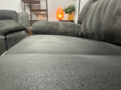 Antraciet Suède Stoffen Bankenset Inc Fauteuil ~ Relax/USB Functie