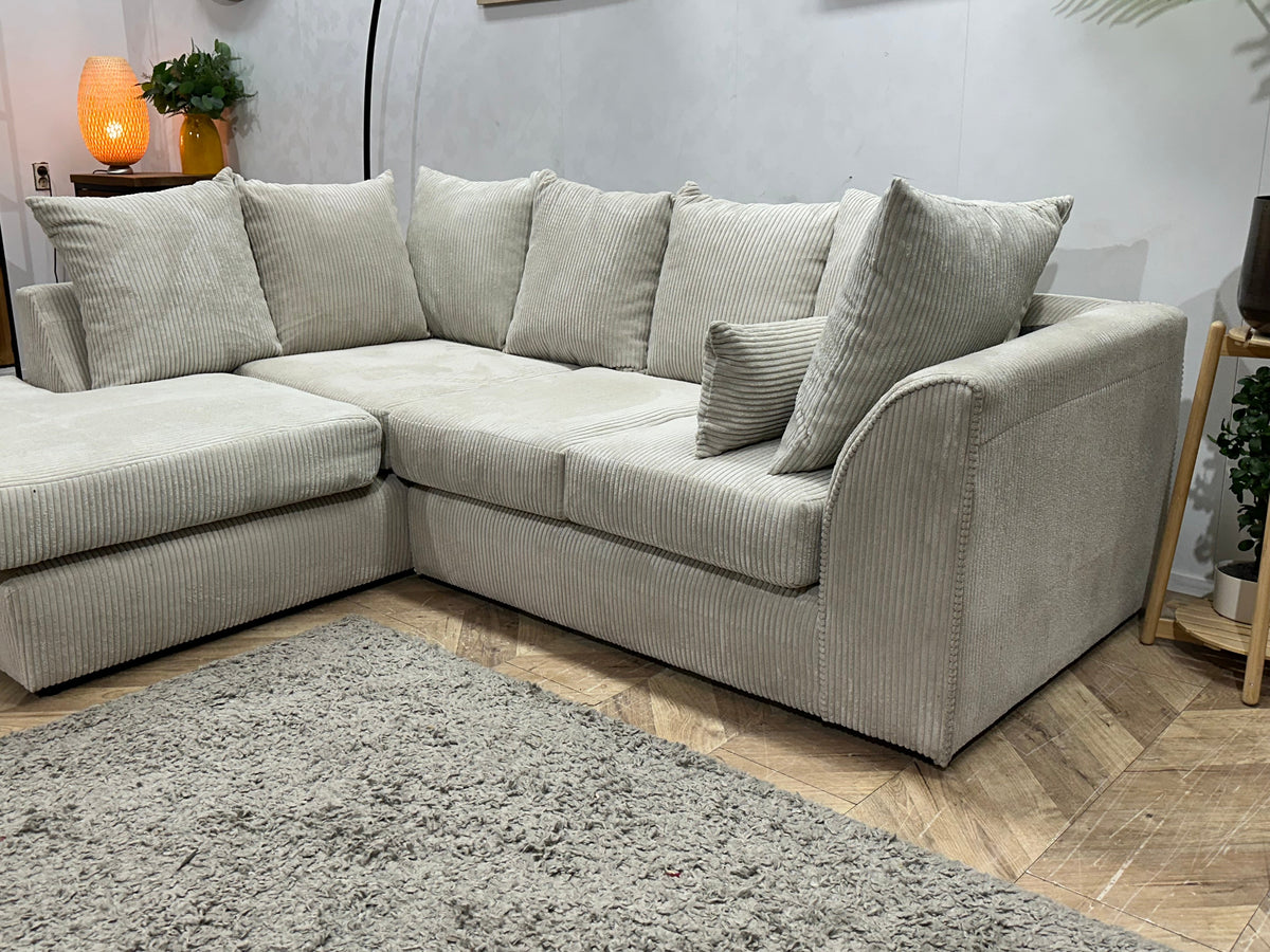 !Showroommodel! Witte Ribstof Hoekzetel