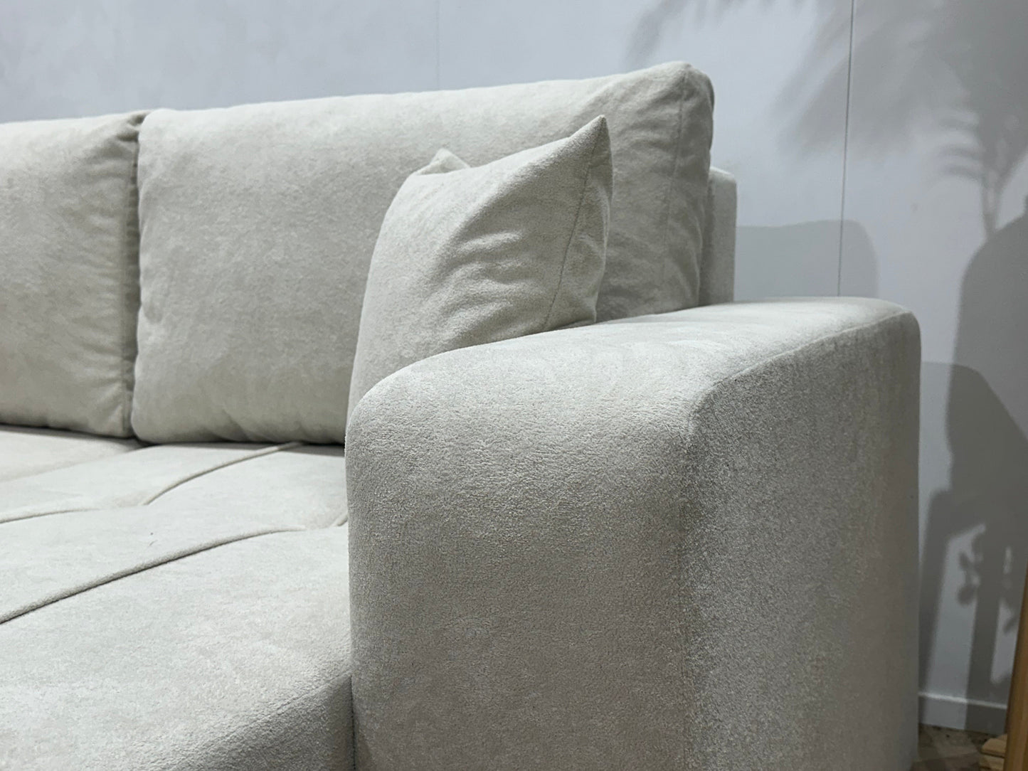 !Showroommodel! Witte Velvet Hoekzetel