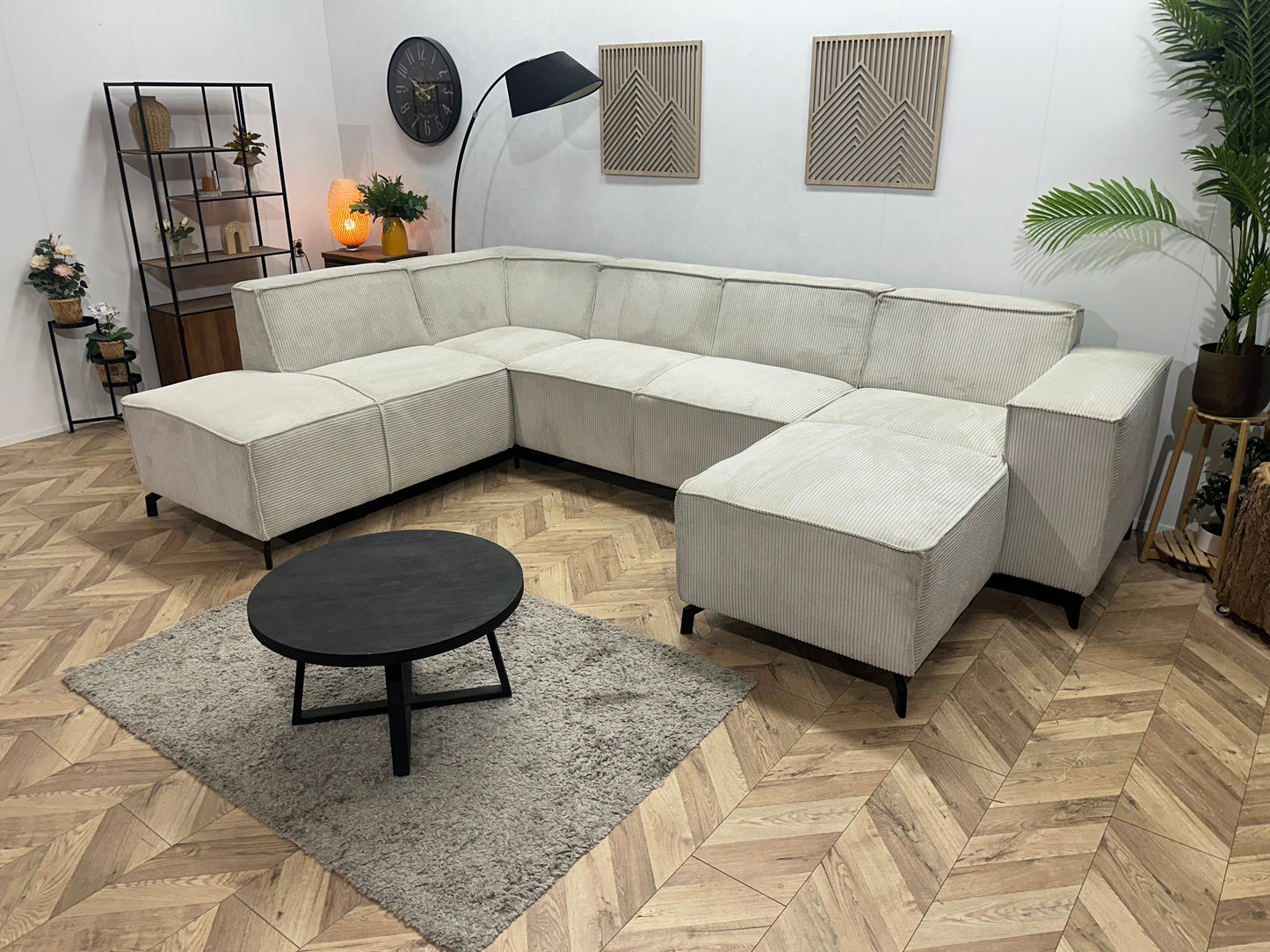 !Showroommodel! Witte Ribstof U Zetel