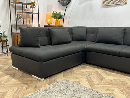 !Showroommodel! Zwarte Stoffen/Lederen U Zetel