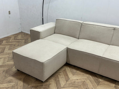 !Showroommodel! Crème Suede Stoffen U Zetel