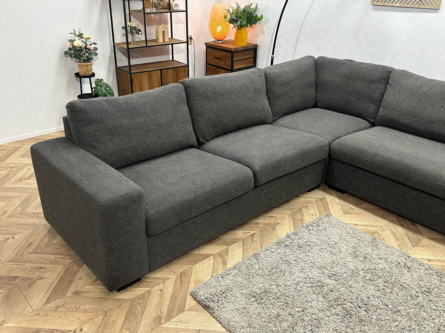 Antraciet Hoekzetel Inc Hocker ~ Losse Kussens Met Afneembare Hoezen