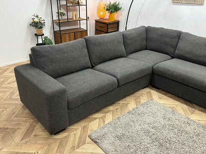 Antraciet Hoekzetel Inc Hocker ~ Losse Kussens Met Afneembare Hoezen
