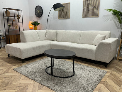 !Showroommodel! Witte Bouclé Stoffen Hoekzetel