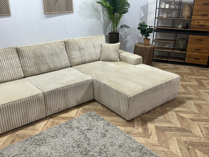 !Showroommodel! Crème Ribstof Hoekzetel