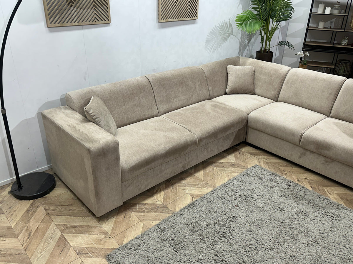 !Showroommodel! Crème/Beige Velvet Hoekzetel