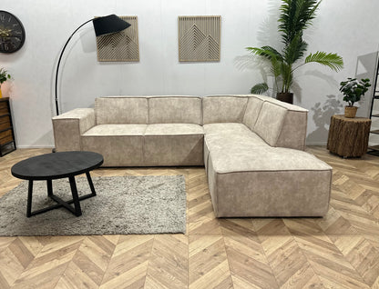!Showroommodel! Crème Suède Stoffen Hoekzetel