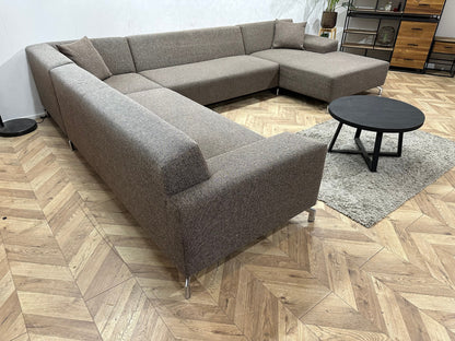 IN.HOUSE Bruine Stoffen U Zetel ~ Vaste Kussens