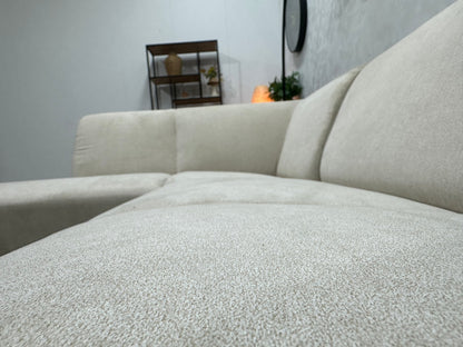 !Showroommodel! Crème Suède Stoffen Hoekzetel
