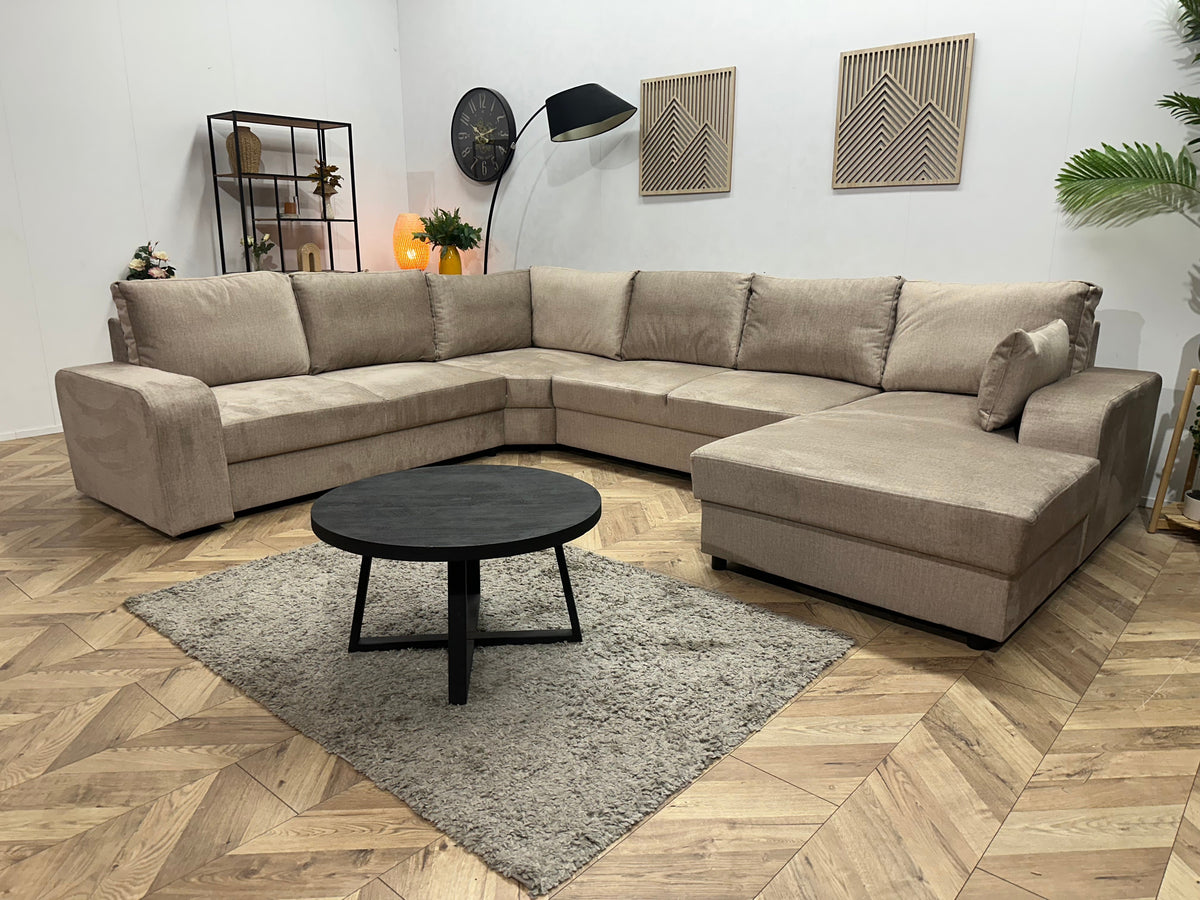 !Showroommodel! Beige Velvet U Zetel