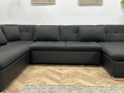 !Showroommodel! Zwarte Stoffen/Lederen U Zetel