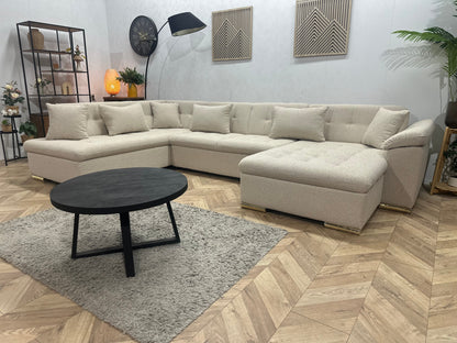 !Showroommodel! Witte/Crème Bouclé Stoffen U Zetel