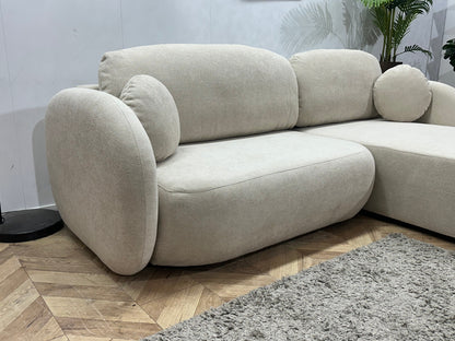 !Showroommodel! Witte/Crème Suède Stoffen Hoekzetel
