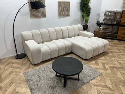 !Showroommodel! Witte/Crème Cremona Stoffen Hoekzetel