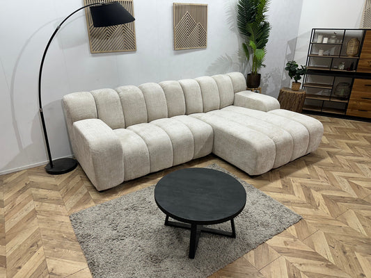 !Showroommodel! Witte/Crème Cremona Stoffen Hoekzetel
